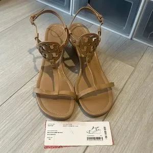 Tory burch miller hotsell wedge sandal dusty cypress